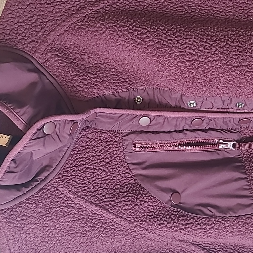 Free People Movement x Hatch Hit The Slopes Fleece Sweatshirt Jacket Deep Maroon - Picture 4 of 8